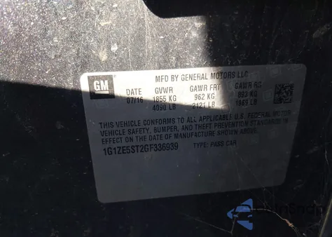 2016 Chevrolet Malibu 1Lt from USA, damaged, VIN 1G1ZE5ST2GF336939